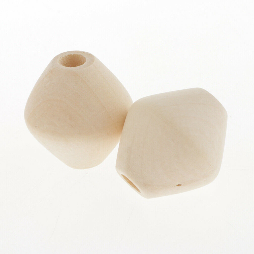 20x Wood Bead Unpainted Loose Spacer Beads Charms Jewelry Making Accessory