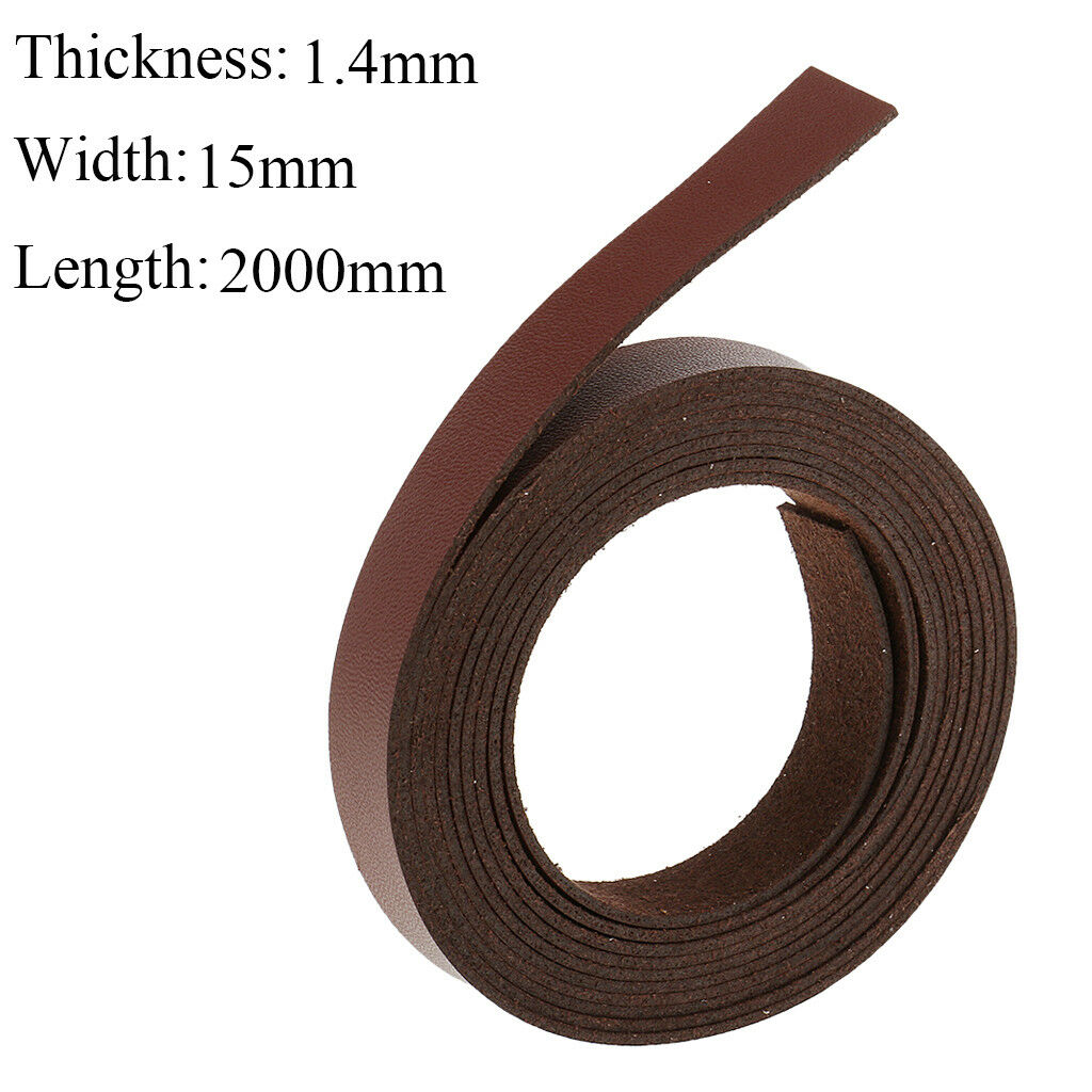 2 Meters 15mm DIY Leather Strips Strap Leathercrafts Rope String Wine Red