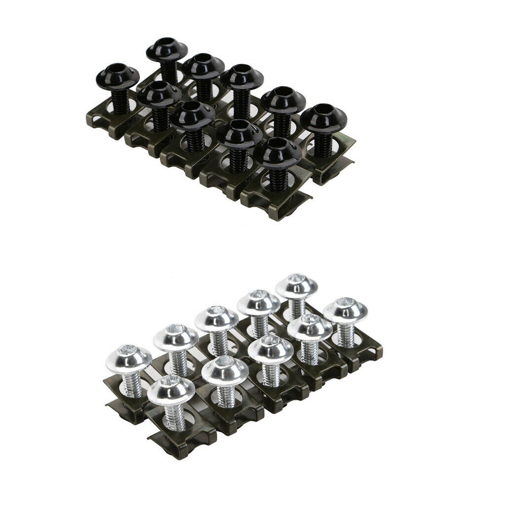 20 Pieces M6*6mm License Plate Frame Fairing Bolts Fastener Clips Screws Kit