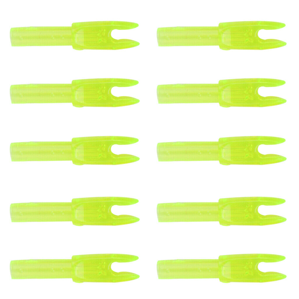10pcs Archery plastic Nock Arrow Shaft End Accessories transparent yellow
