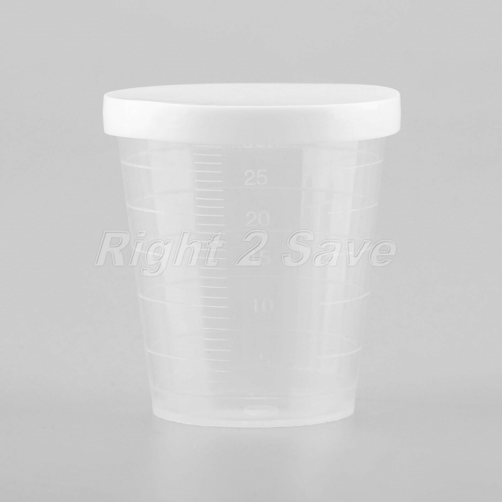 10Pcs 30ml Medicine Measuring Measure Cups With White Lids Cap Clear Container