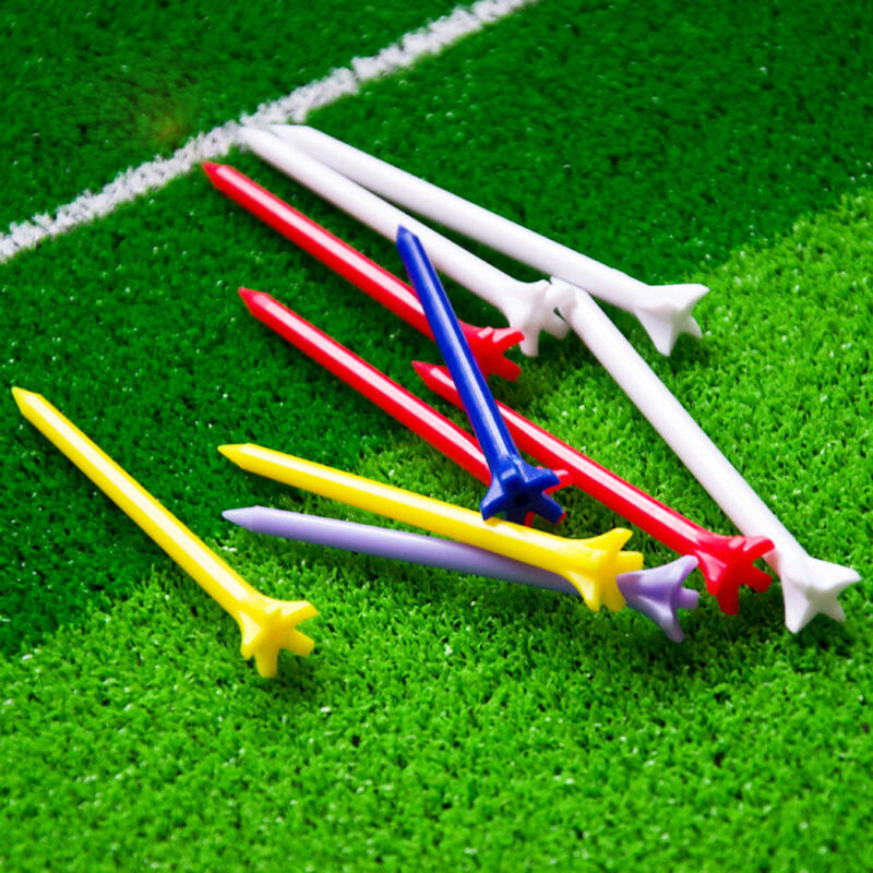 100pcs 2 3/4" Zero Friction Professional Golf Tees Plastic Mixed Color 70mm Tee