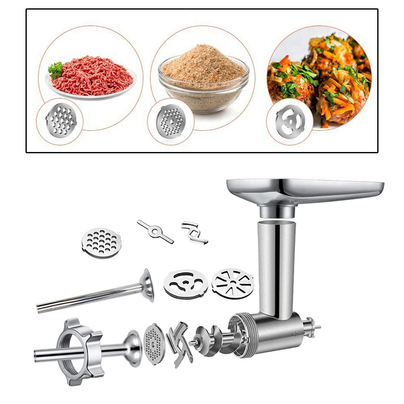 9 PCS Meat Grinder Plates Discs for Kenwood Meat Grinder Stand Mixers Parts
