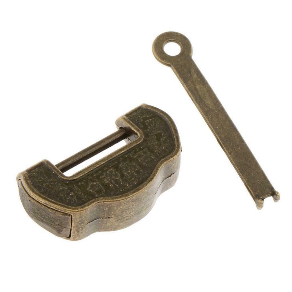 Chinese Retro Bronze Padlocks Set for Jewelry Box Drawer Gifts Ingot