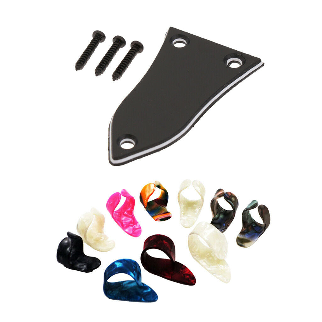 Exqusite Craftsmanship 15 Pieces Colorful Thumb Picks Truss Rod Cover Plate