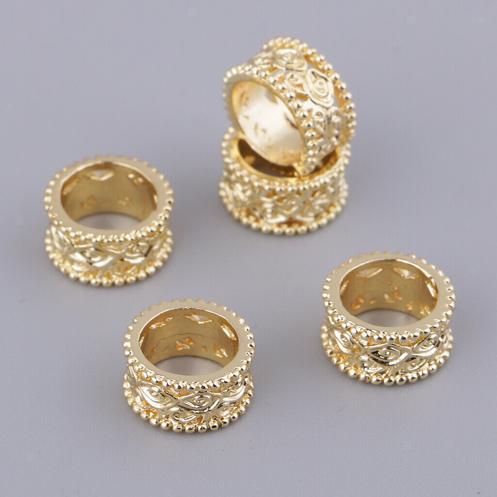 5 Pcs Metal Golden Spacer Loose Beads Jewelry Making Craft DIY