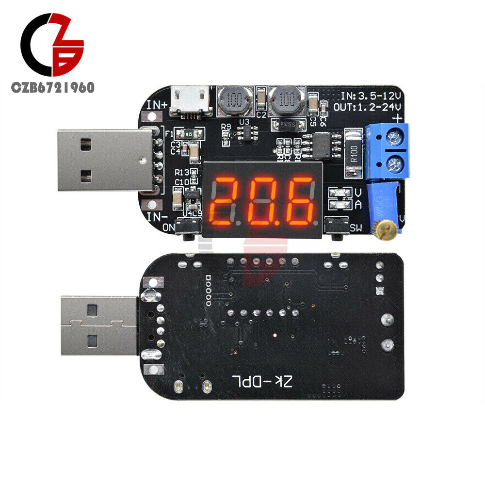 DC 15W 5V to 1V -24V USB Adjustable Power Supply Module Boost Buck Voltage