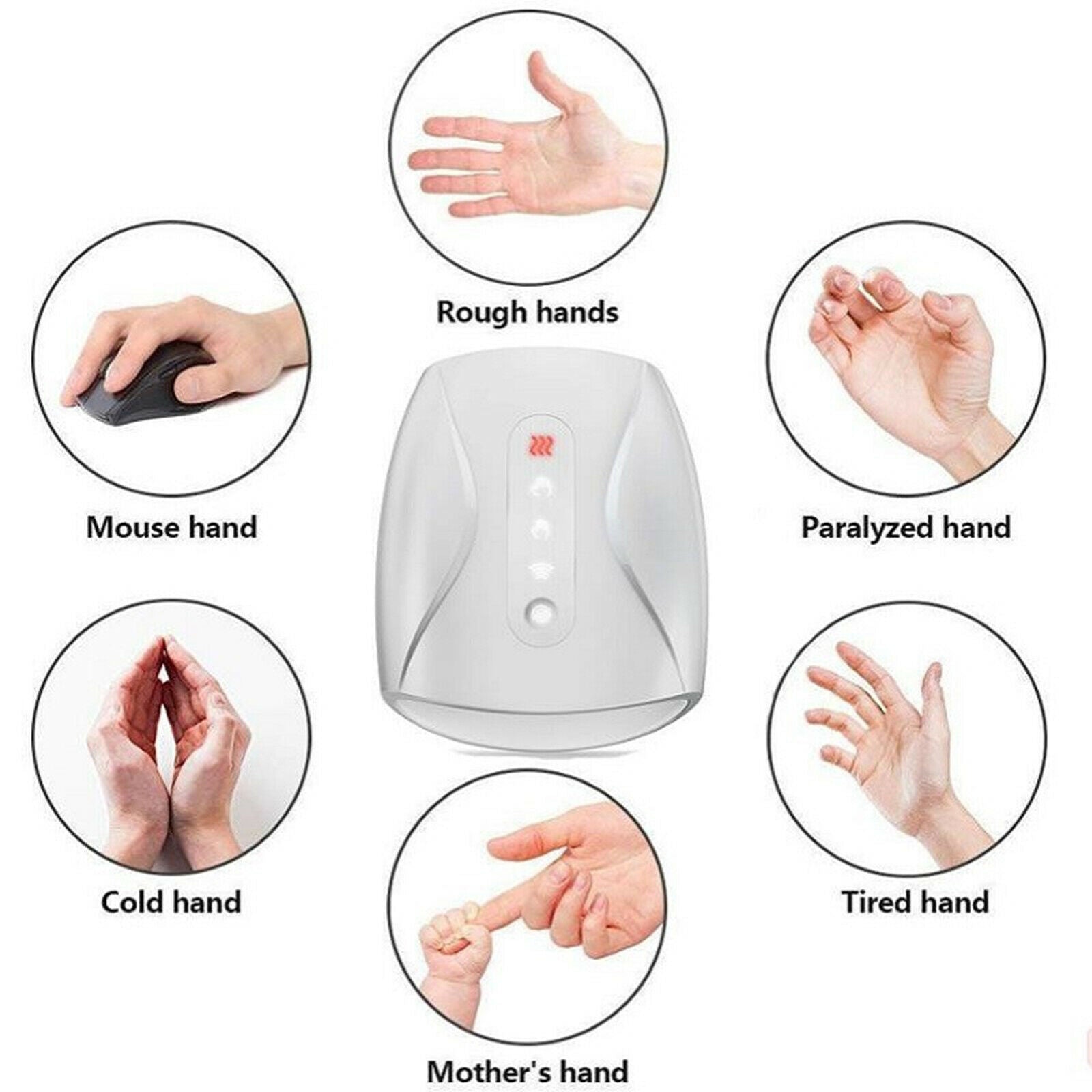 Cordless Hand Massager with Heat Compression 6 Modes 3 Levels for Arthritis