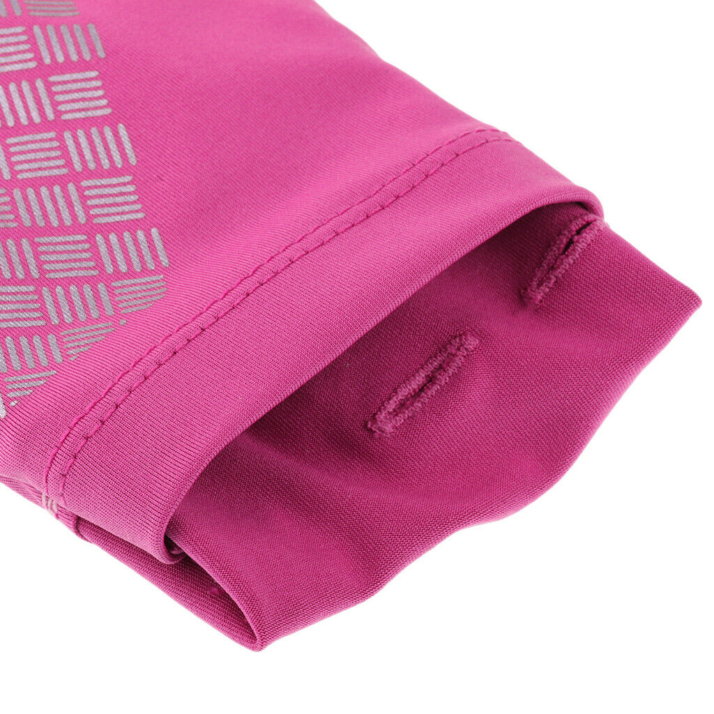 Reflective Running Sports Armband Phone Holder Arm Wrist Belt Bag Rose Red S