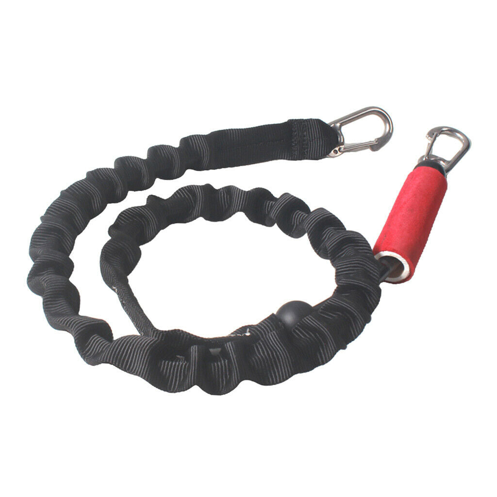 Premium Strong Kitesurfing Kiteboarding Leash Bungee Rope & 2 Carabiner Hook