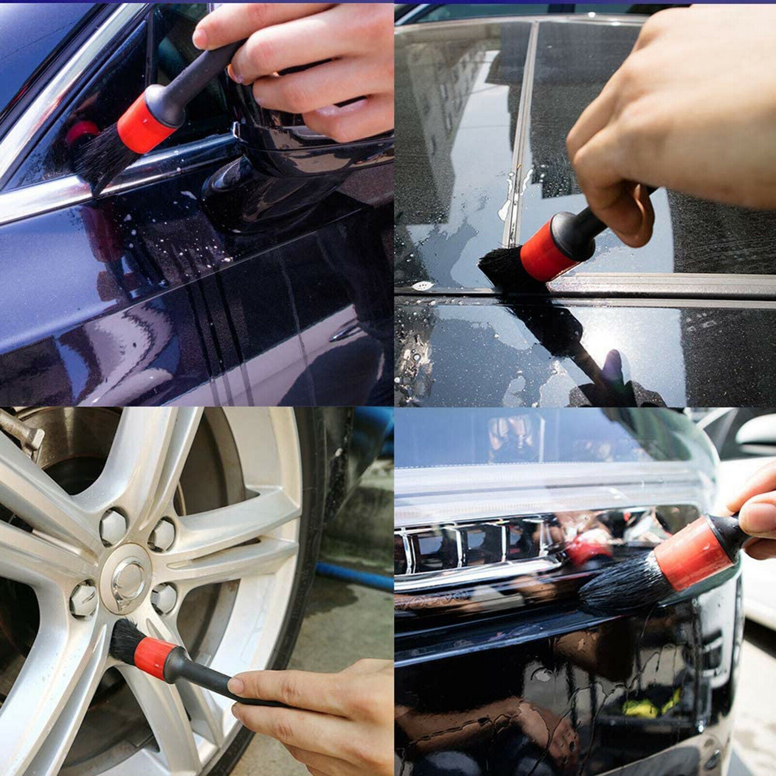 5PCS Car Detailing Brush Kit Auto for Wheel Detail Clean Brush Scratch-Free