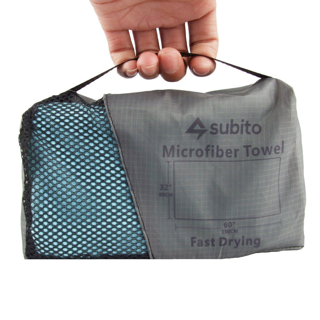 Soft Microfiber Quick Dry Towel Sports Bath Gym Travel Swim Light blue