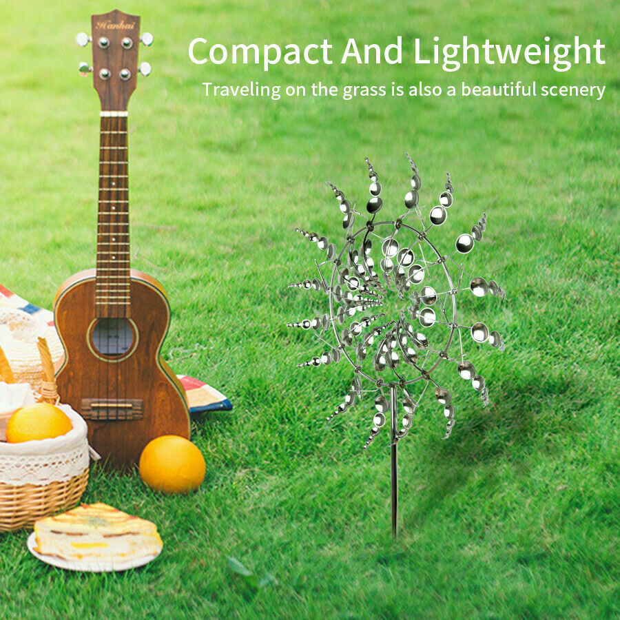 Metal Garden Wind Spinner Stake Windmill Lawn Pinwheels Home Garden Patio Decor