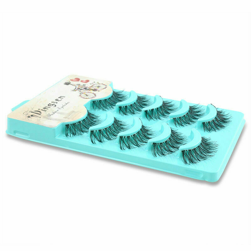 5 Pair Natural Eye Lashes Handmade Messy Cross False Eyelashes Makeup Long Black