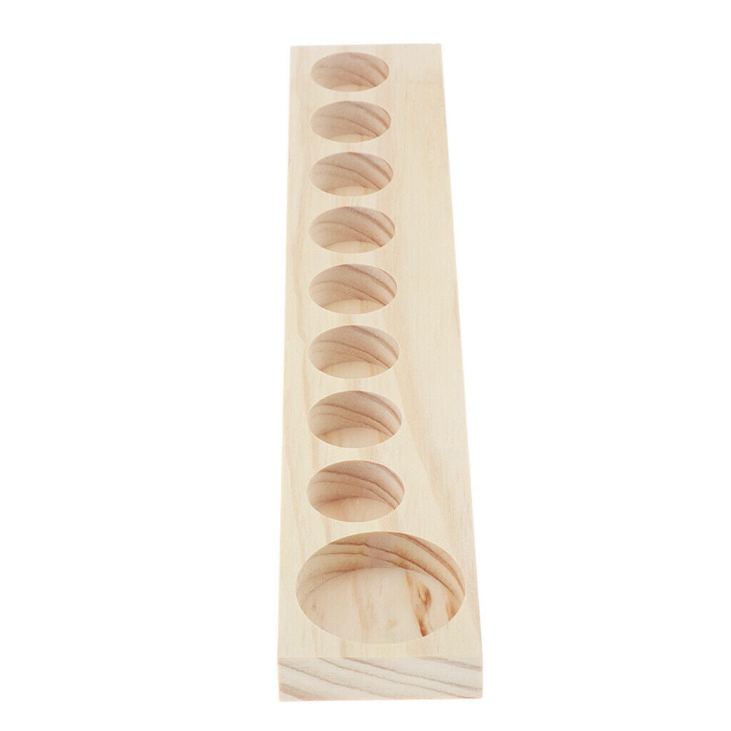 9 Slots Wooden Aroma Essential Oil Display Case Storage Rack Tray Holder Storage