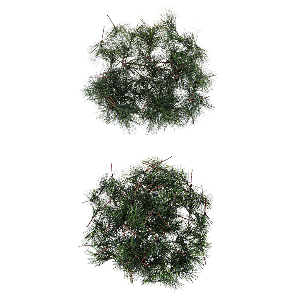 100x Artificial Greenery Pine Needle Garland Pine Picks Christmas Home Decors