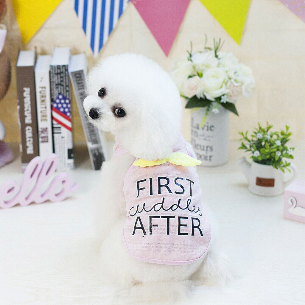 Pet Puppy Dog Cat Pet Clothes Cool Vest T- Shirt Costume Apparel Pink L