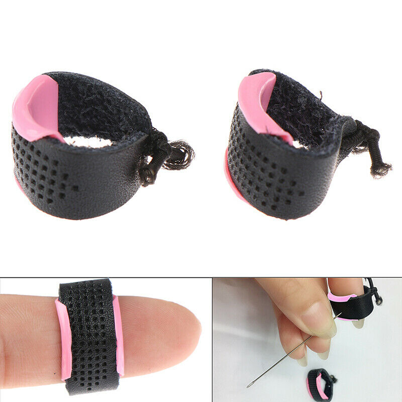 Adjustable Leather Thimble Patchwork Finger Protector Needlework Sewing HelpY1