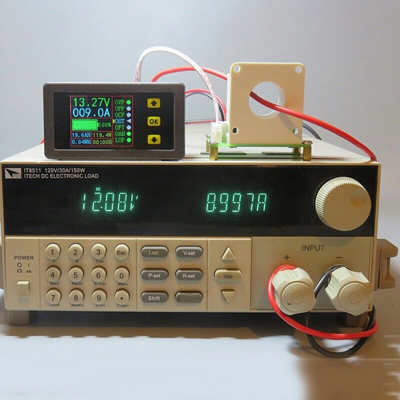 DC 90V 500A Digital Voltmeter Ammeter Voltage Current KWh Watt Meter 12V 24V 4A8