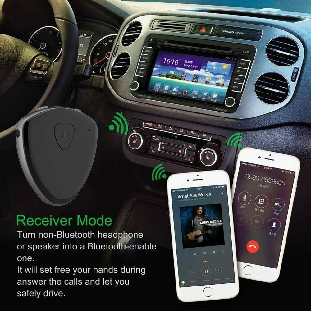 Bluetooth 5.0 Receiver Transmitter 3.5mm AUX Stereo For TV PC Headphone Speaker