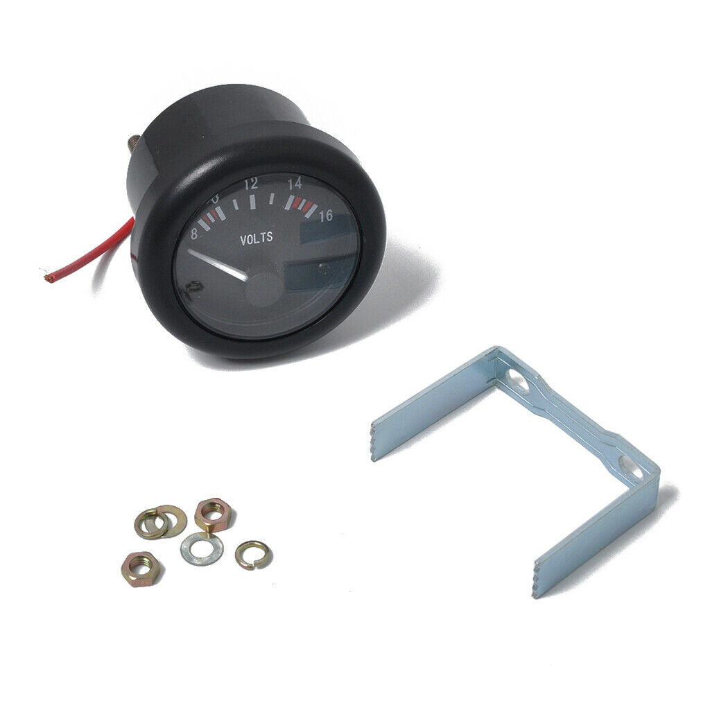Voltmeter Gauge Meter Î¦52mm(2â€) White Pointer with LED Background Light 12V
