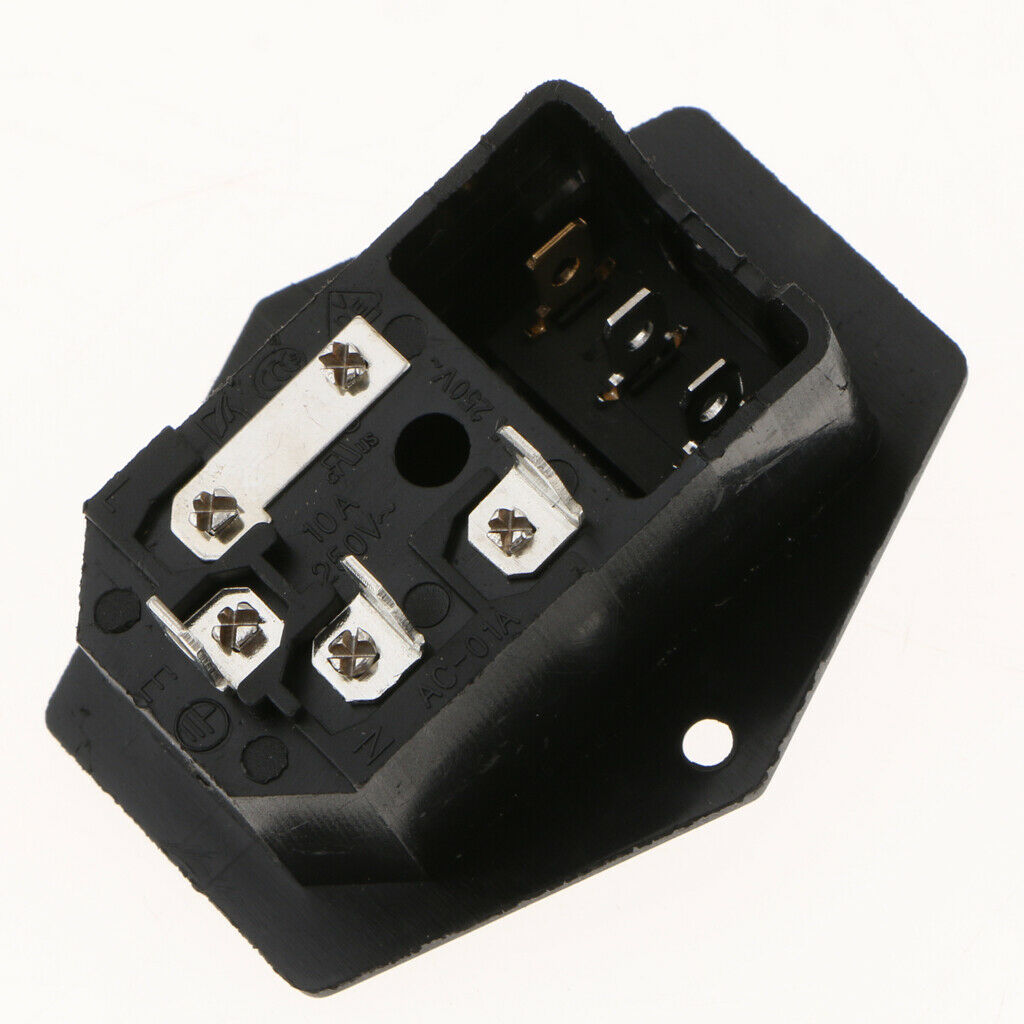 3pin Male Outlet Inlet Module Plug Fuse Switch Parts