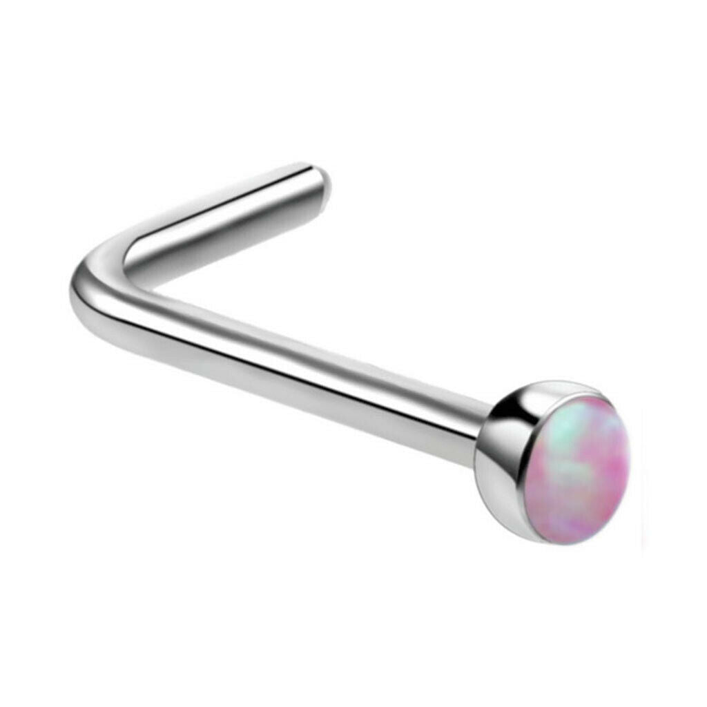 5 Piece/Pack Hypoallergenic Titanium Steel L Shaped Band Nose Ring Curved Bar