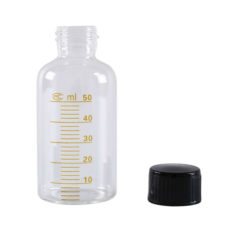 50ml Clear Glass Seal Bottle Reagent Sample Vials Lab SuppliDD