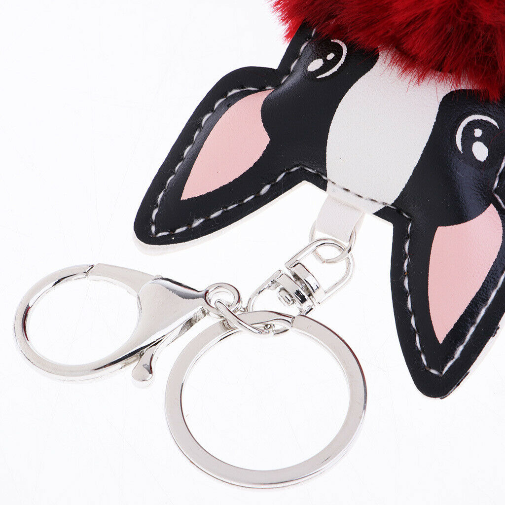 Puppy Dog Animal Cartoon Kids Toys Birthday Gift Pendant Keychain Wine Red