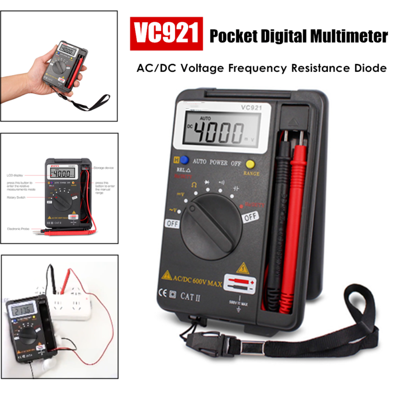 1Ã—Vc921 Mini Integrated Handheld Pocket Digital Frequency Multimeter Auto Range