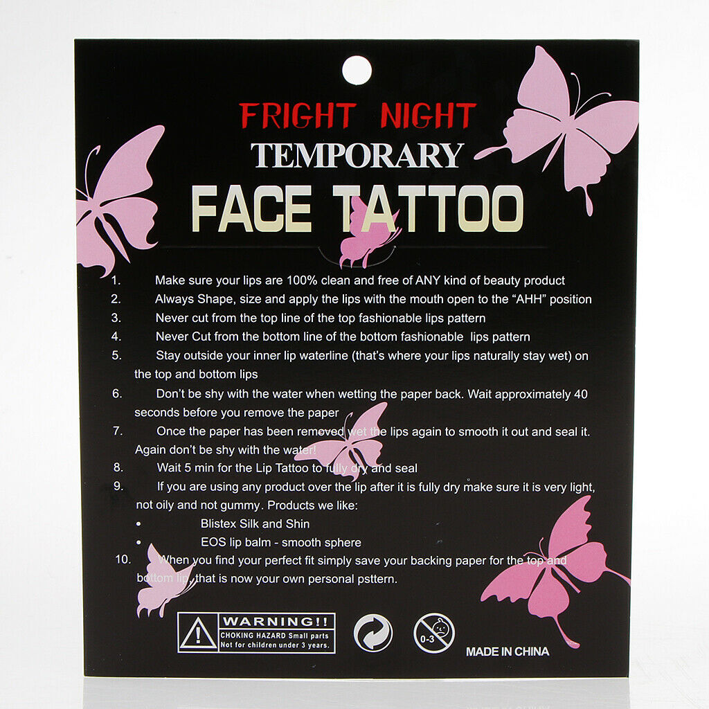 Halloween Waterproof Temporary Eye Tattoo Face Stickers Kit Red design 4