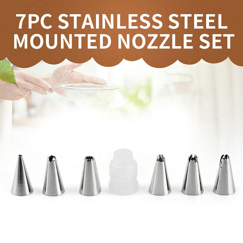 7Pcs/Set Stainless Steel Kitchen 6 Tip Cake Bread Baking Mouth Cake Makin.l8