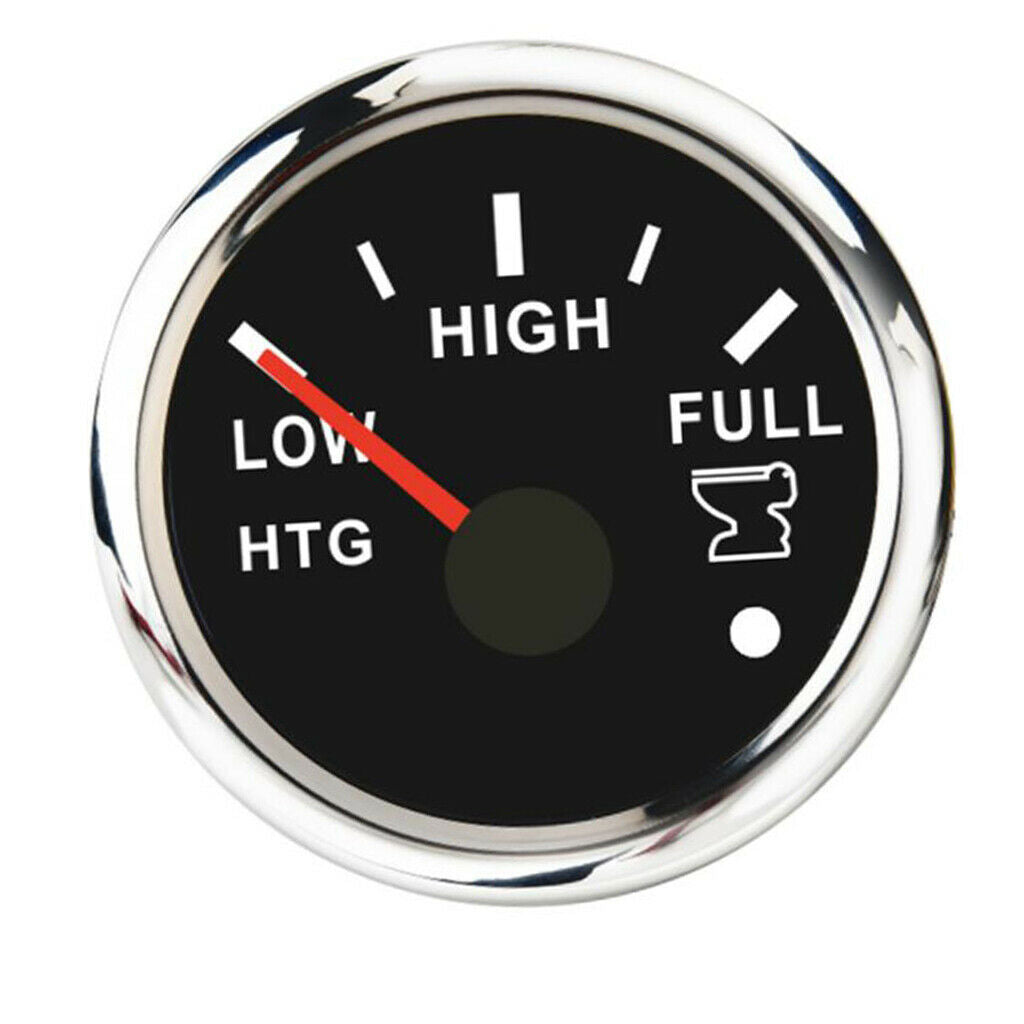 2'' 52mm Water Level Gauge Sewage Gauge 0-190ohm, Chrome with Black Dial