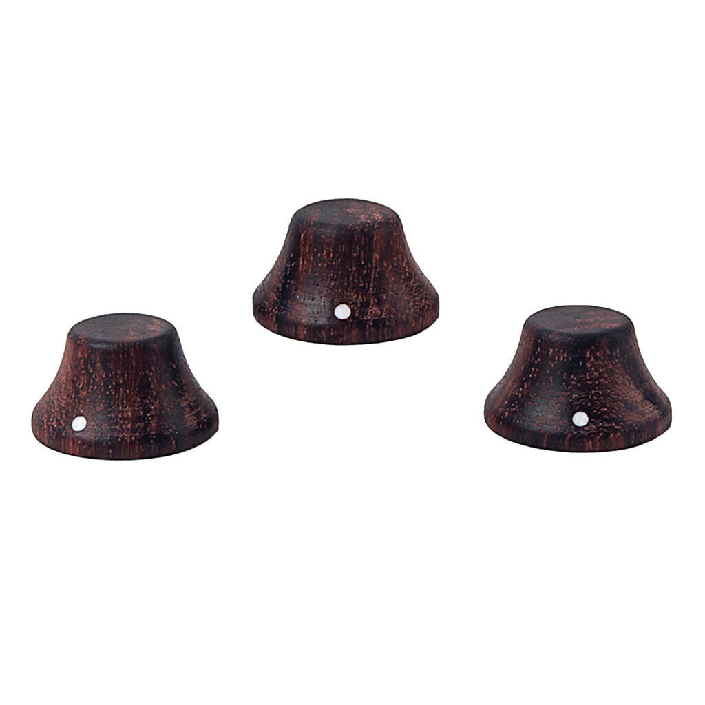 Practical 3pcs Rose Wood Volume Tone Knobs w/ White Dot for Guitar Accessory
