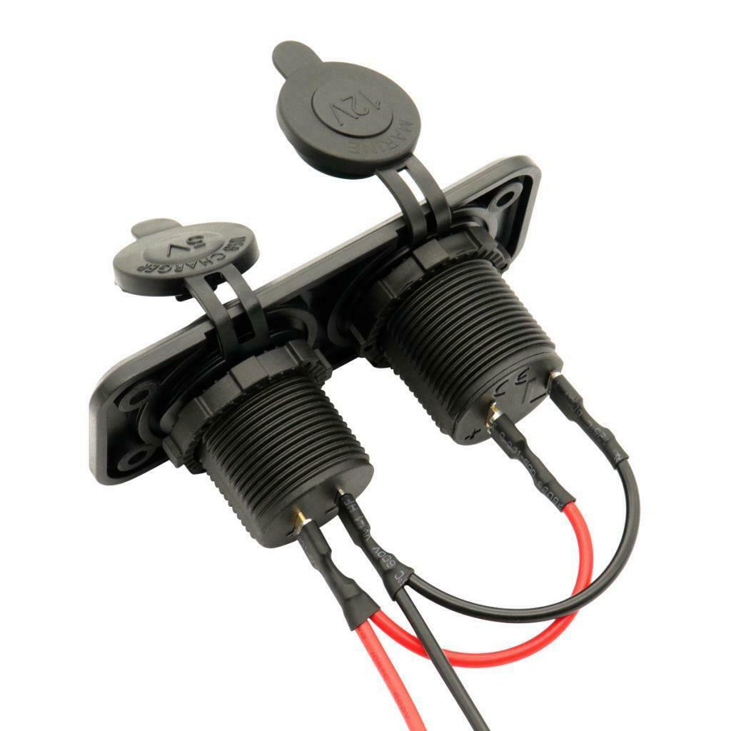 Dual USB Socket Panel With Screws Waterproof Power Socket Adapter Kit