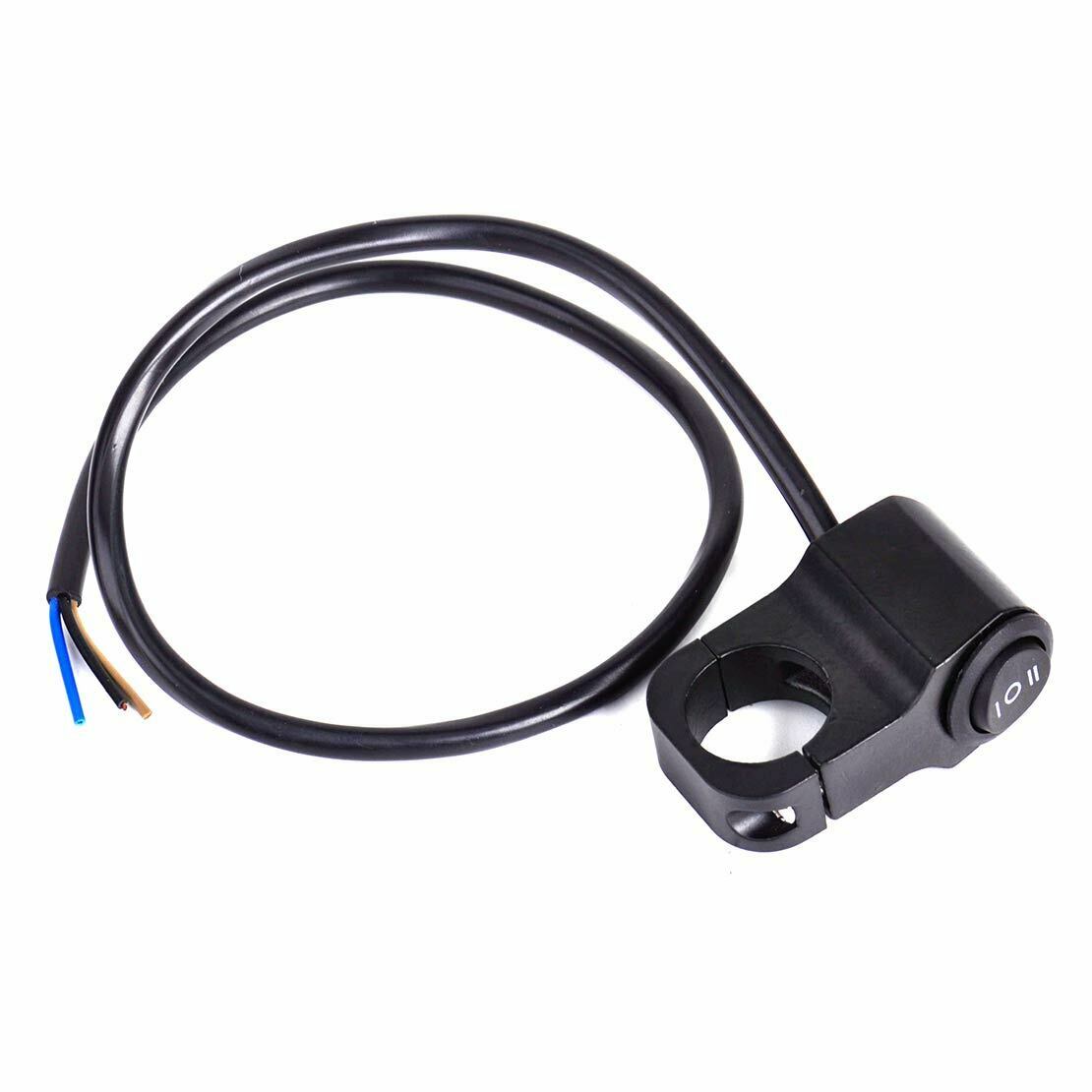Black 7/8" 22mm 12V Handlebar Headlight Lamp On Off Kill Stop Switch Button An