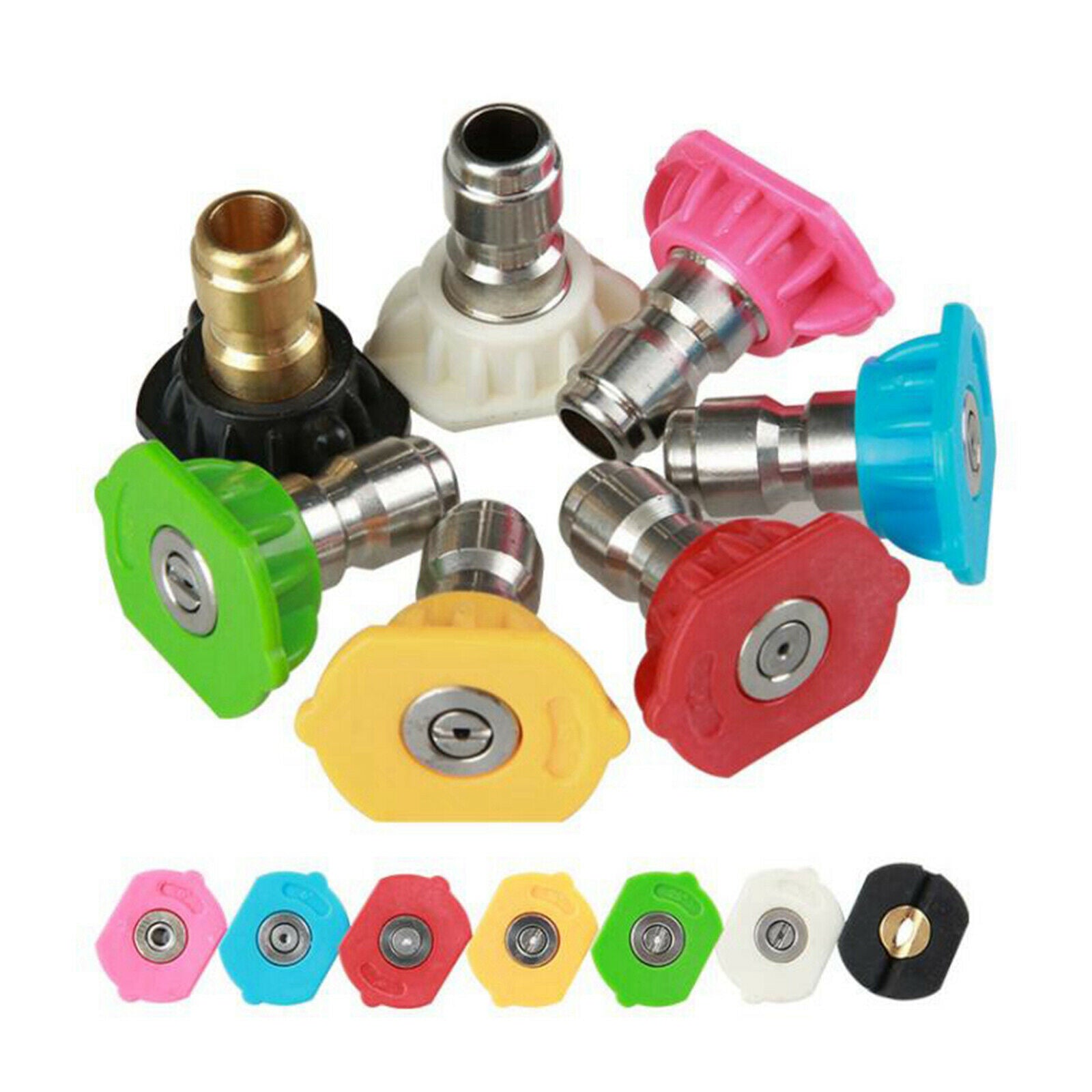 7x High Pressure Washer Spray Nozzle Tips 1/4 inch Quick Connect Fitting
