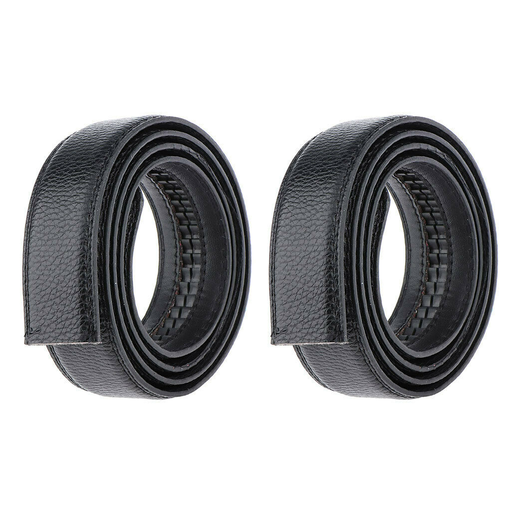 2 Pack Mens Automatic Dress Belt Strap Waistband Without Buckle Belt Replacement