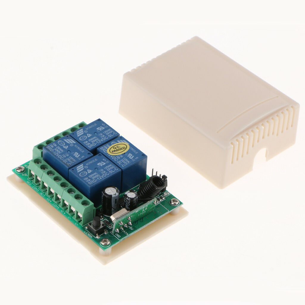 12V Relay 4 Channel Wireless RF Remote Control Switch Transmitter 2 Receiver