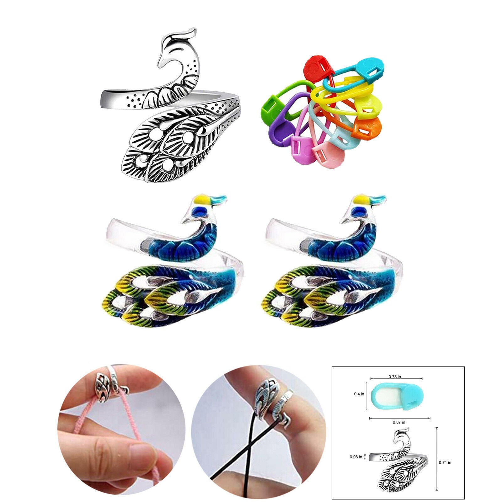 Crochet Ring Kit Adjustable Braided Ring Accessories Gifts for Mom Women