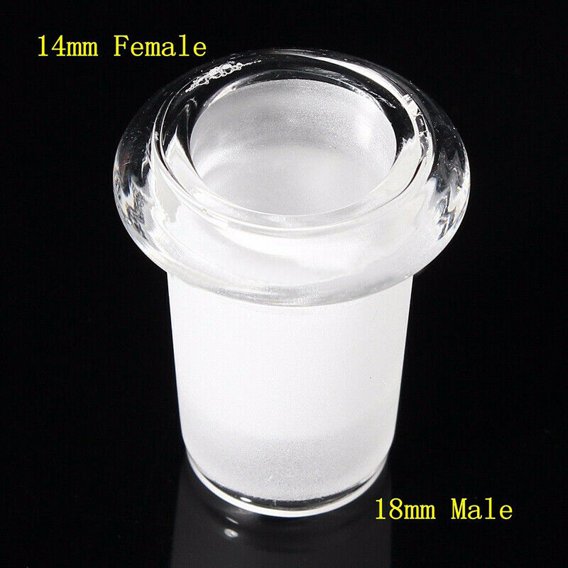Clear Glass Expander Reducer Adapter Connector Lab 14mm Female to 18mm Male
