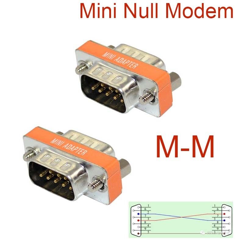 High Quality Mini Null Modem DB9 Male to DB9 Male plug Adapter Gender Changer