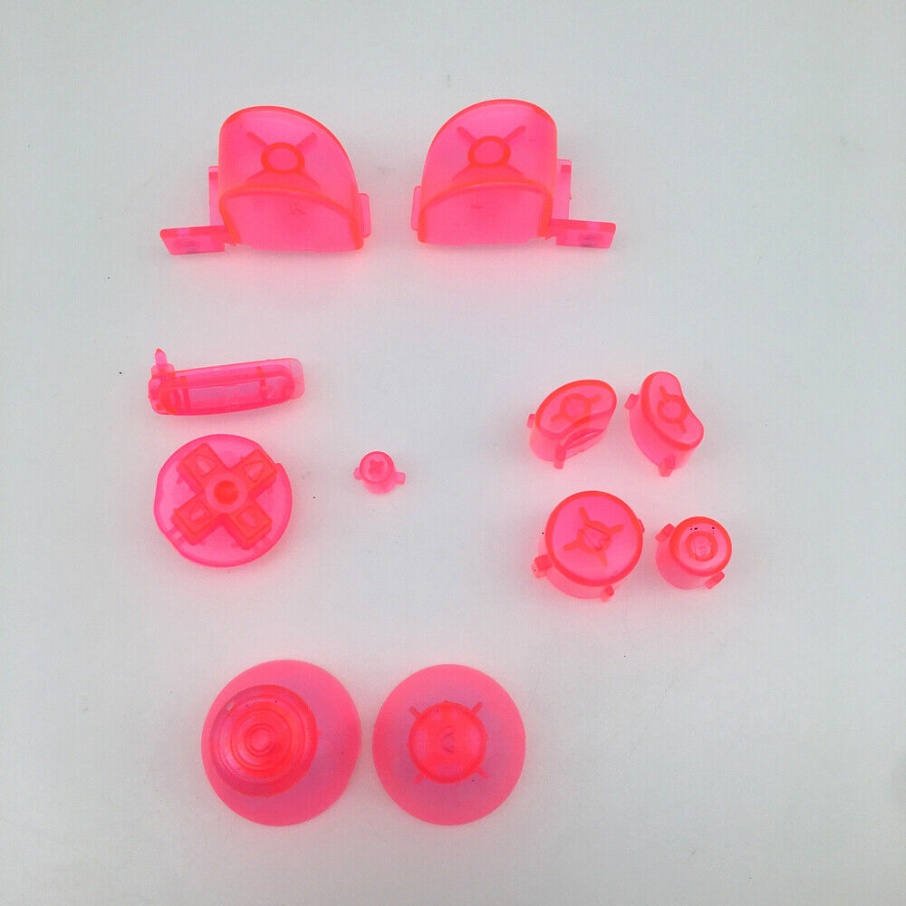 Clear pink ABXYZ/L R Buttons+Analog ThumbSticks D-pad for Nintendo Gamecube NGC