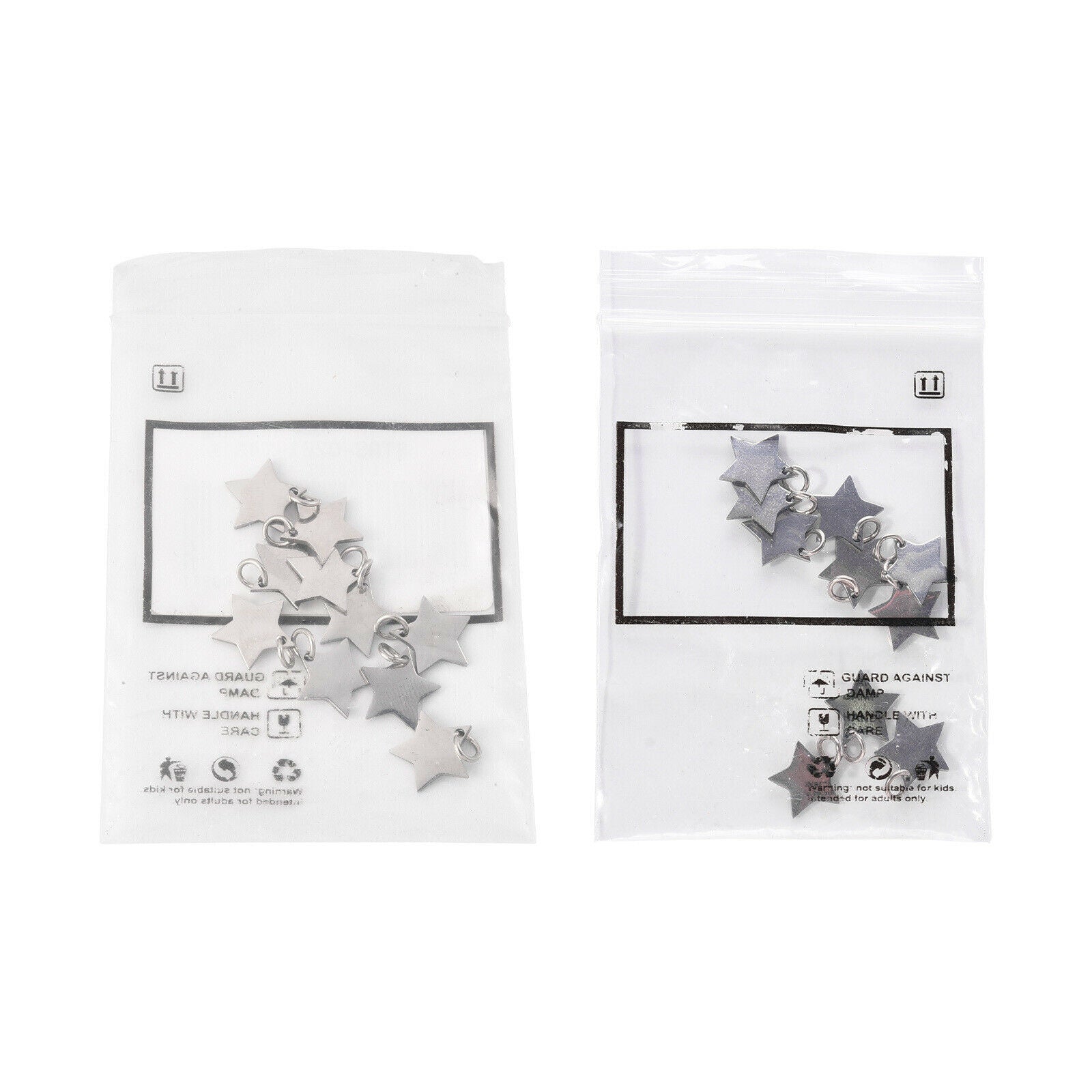 10pcs Stainless Steel Star Shaped Pendant Charms Jewelry Making Supplies