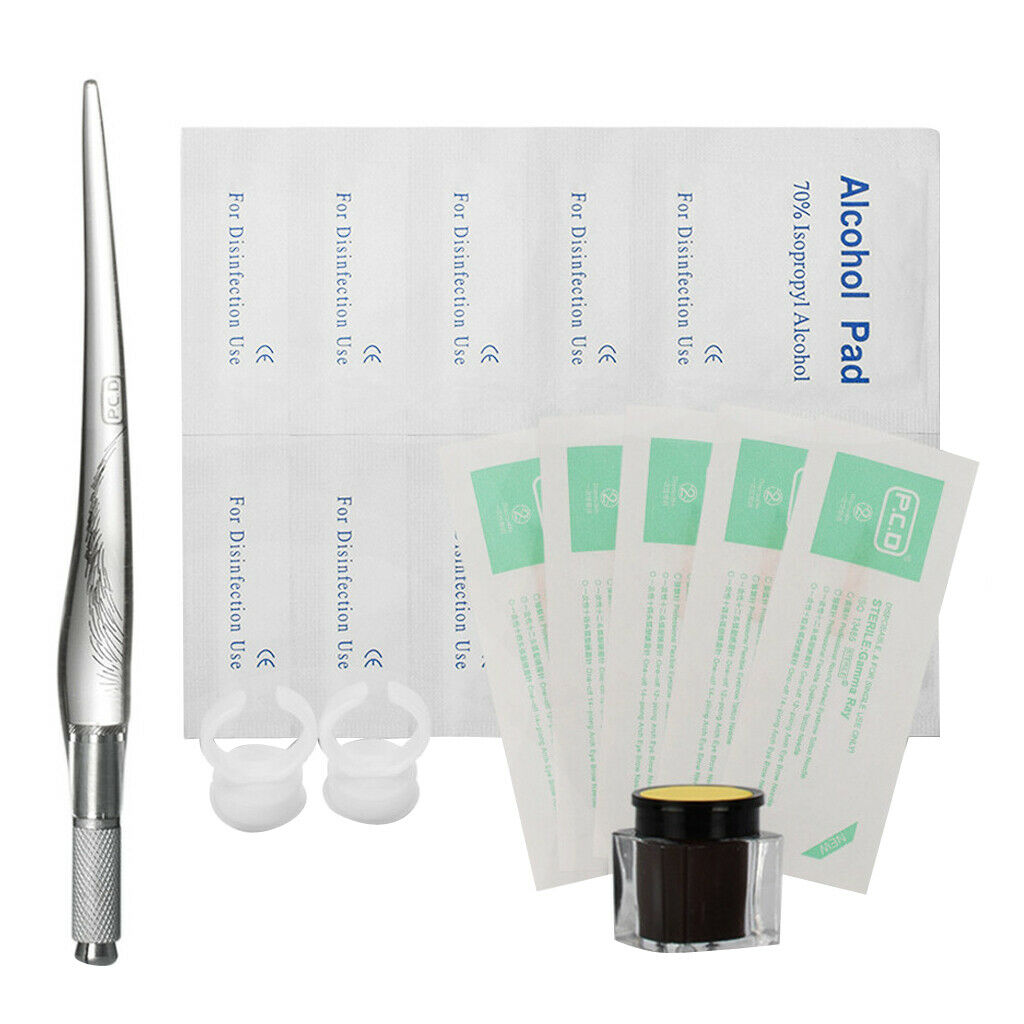 Tattoo Kit Eyebrow Permanent Makeup Microblading Needles PCD Ink Cup Pen