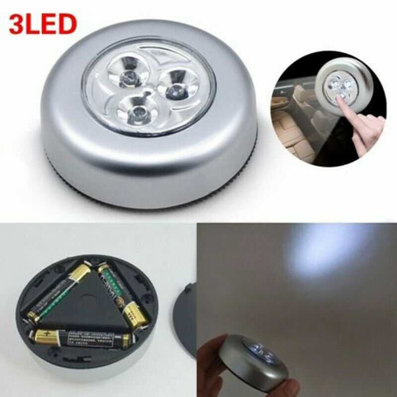 4PCS 3LED Touch Push On/Off Light Self-Stick On Click Battery Operated Lights
