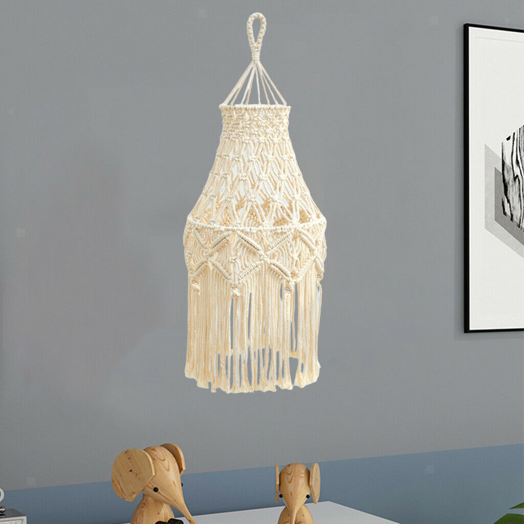 Knitting Macrame Lamp Shade Woven Boho Lampshade Cover Office Wedding Decor