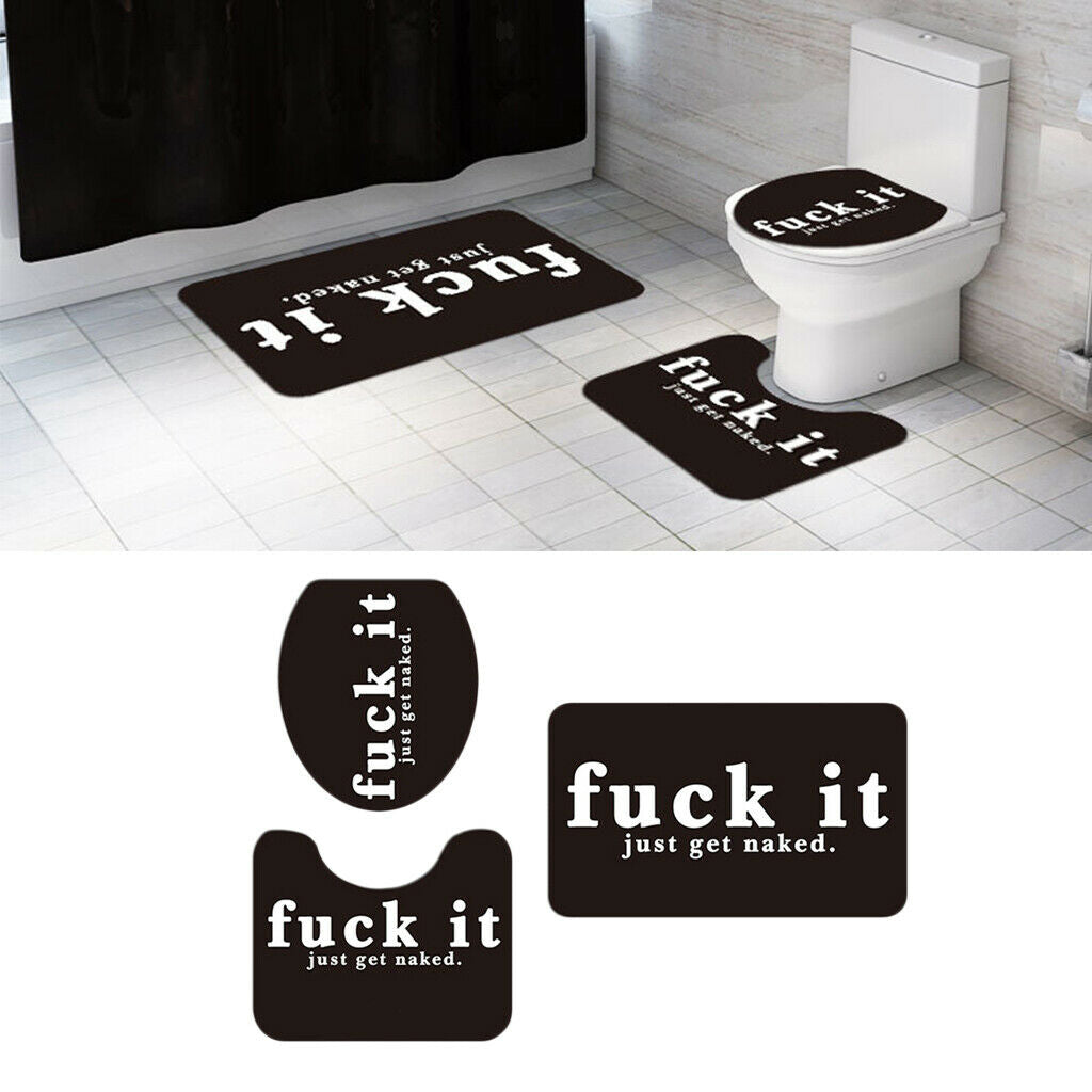 Anti-slip Home Hotel Bath Mat U-shaped Rug Toilet Cover Durable Washable B