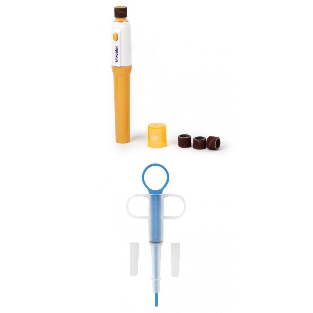 Blue Pet Dog Cat Pill Gun Piller Pusher Syringe Set + Paws Nail Grinder Trimmer