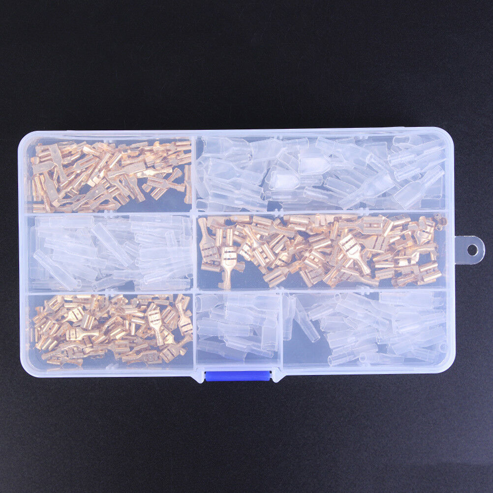 150Pcs Female & Male Spade Connectors Wire Crimp Terminals Set 2.8mm 4.8mm 6Y1